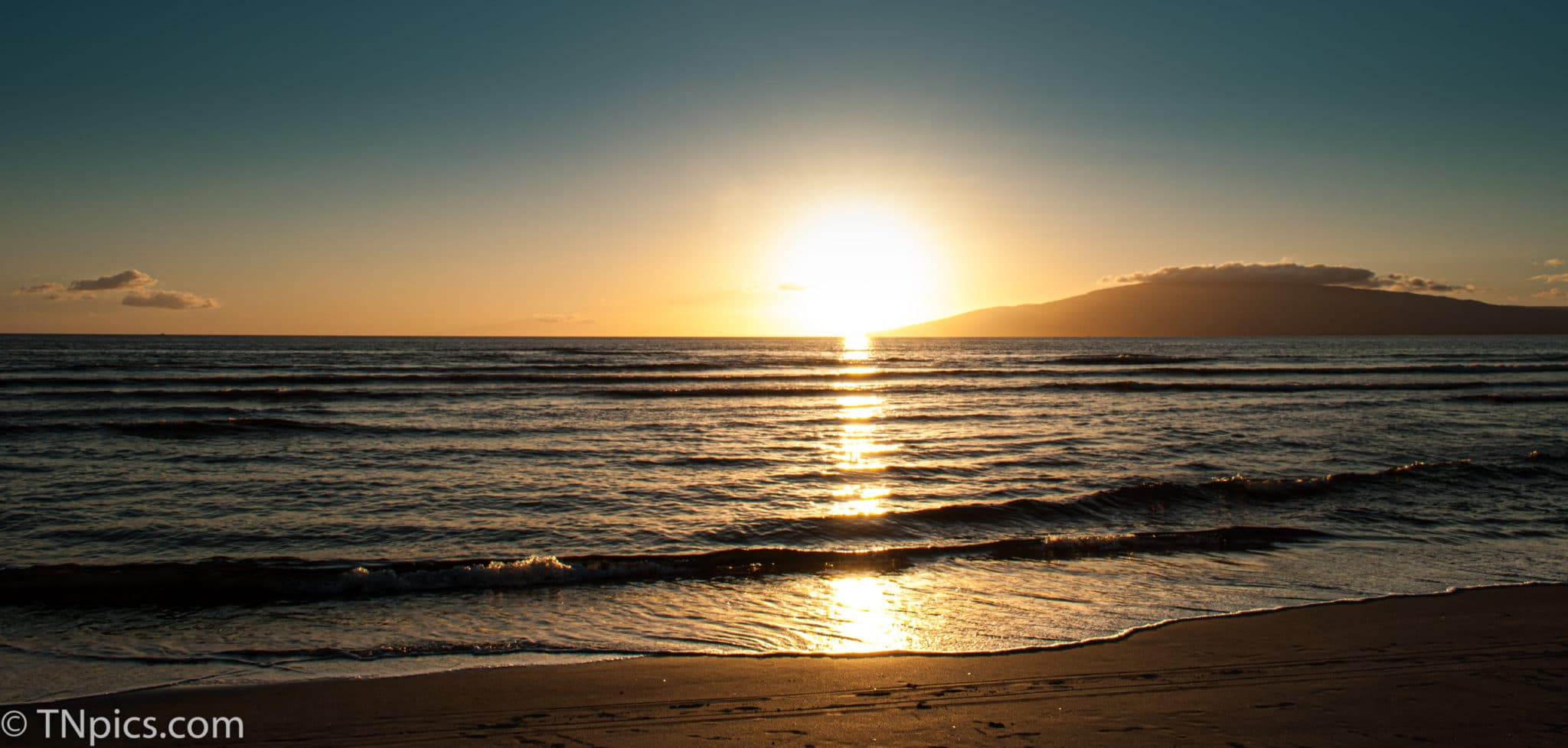 Hawaii Sunset Over The Sand